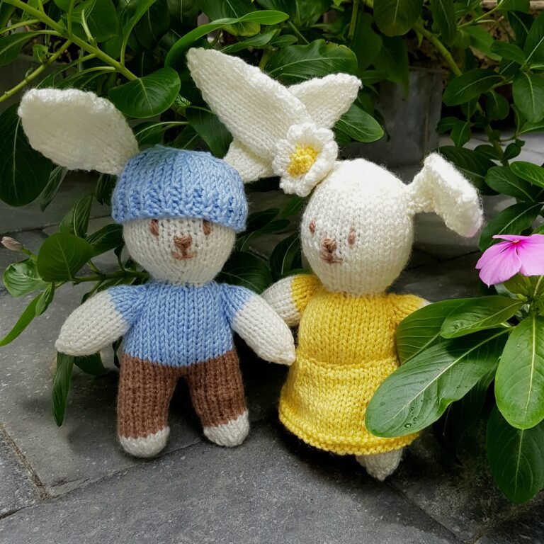 Knitted Bunny Rabbit Knitting Pattern PDF Download - Fitting in Knitting
