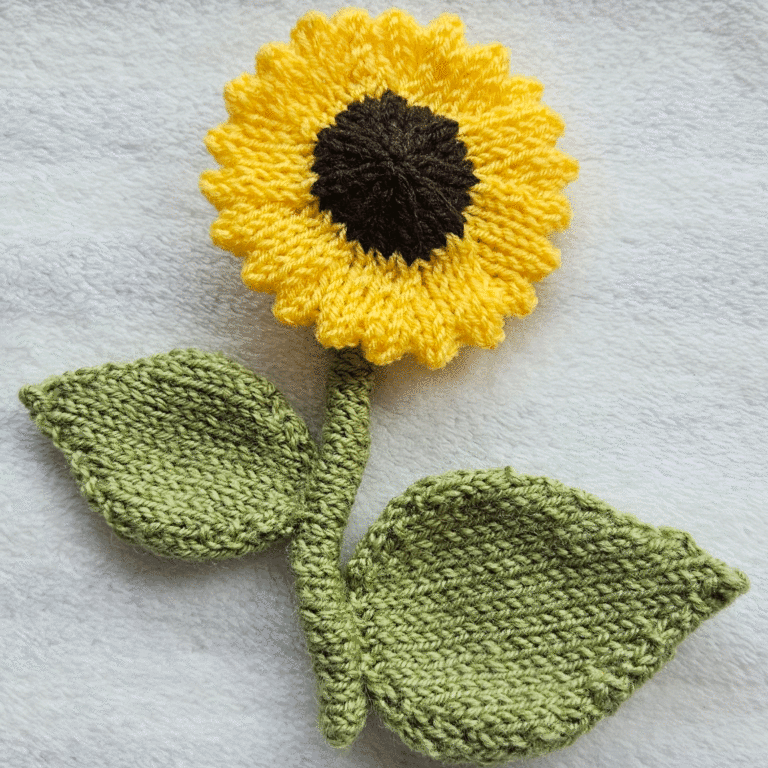 Sunflower Knitting Pattern PDF Download