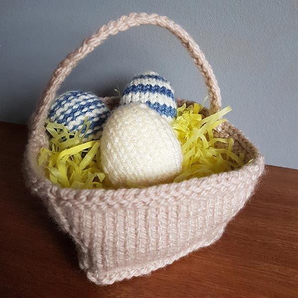 Easter Eggs in Basket Knitting Pattern PDF Download