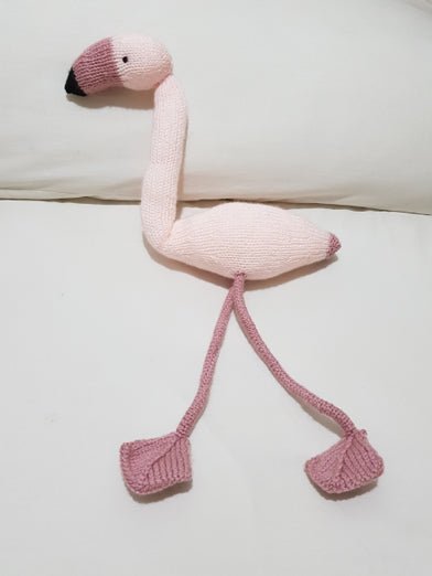 Knitted Large Flamingo - Fitting in Knitting