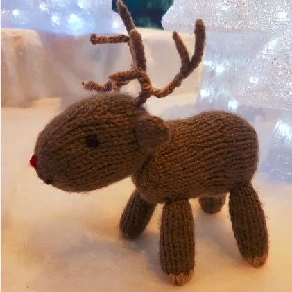 Standing Reindeer Knitting Pattern PDF Download - Fitting in Knitting