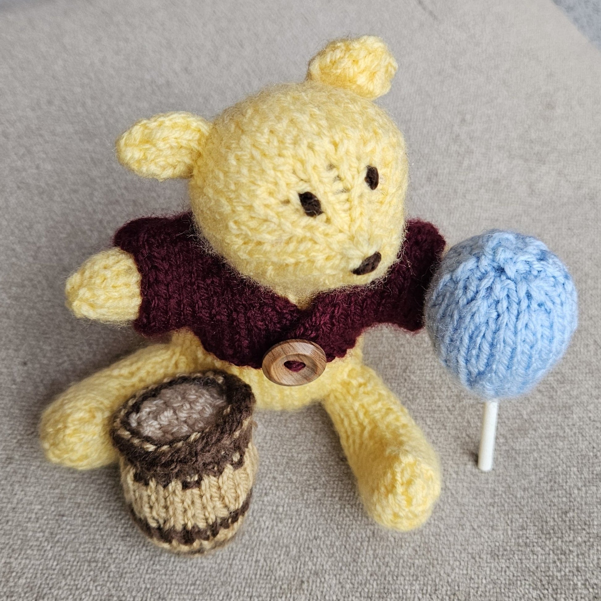 Classic Winnie the Pooh Knitting Pattern PDF Download - Fitting in Knitting