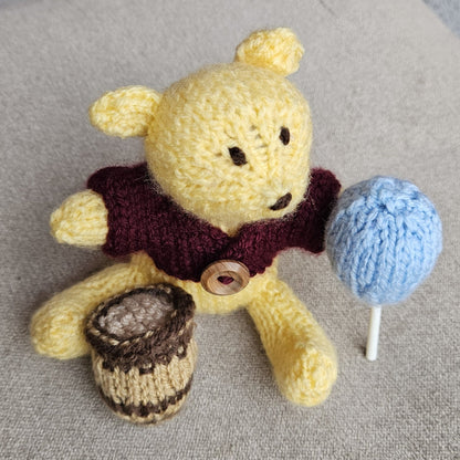 Classic Winnie the Pooh Knitting Pattern PDF Download - Fitting in Knitting