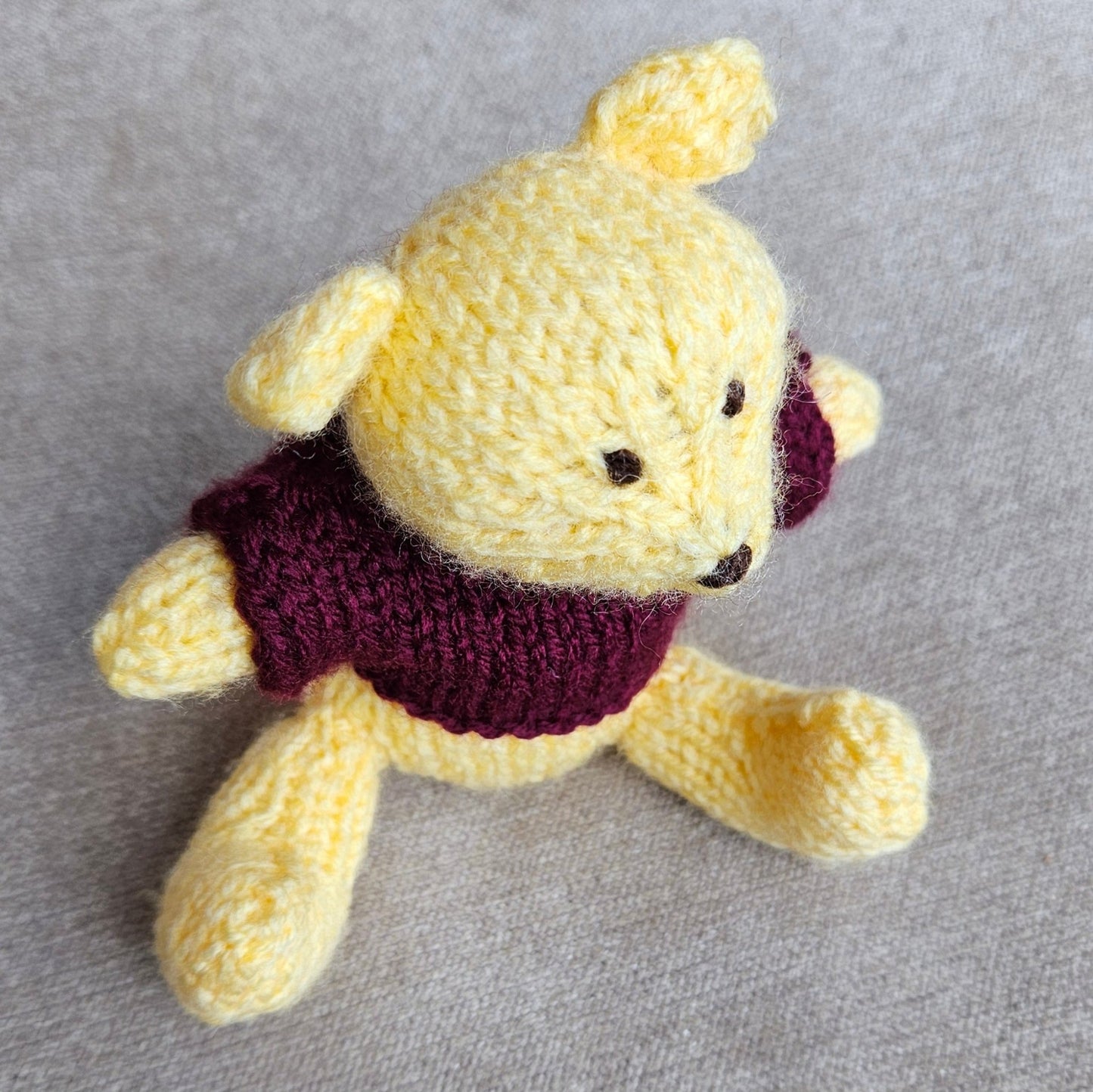 Classic Winnie the Pooh Knitting Pattern PDF Download - Fitting in Knitting