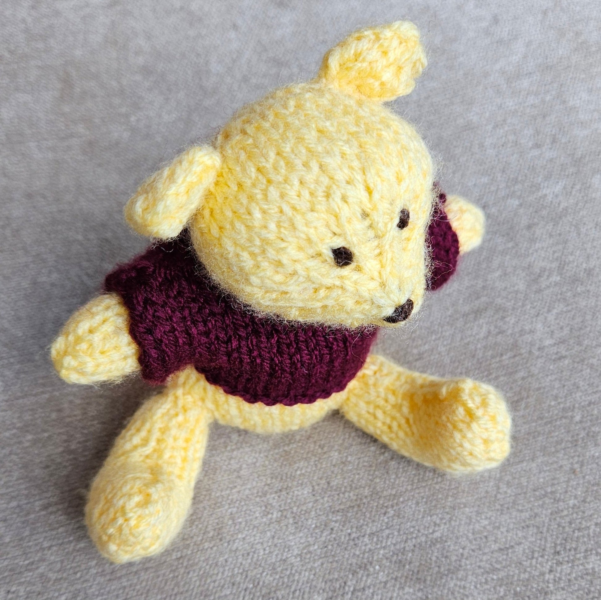 Classic Winnie the Pooh Knitting Pattern PDF Download - Fitting in Knitting