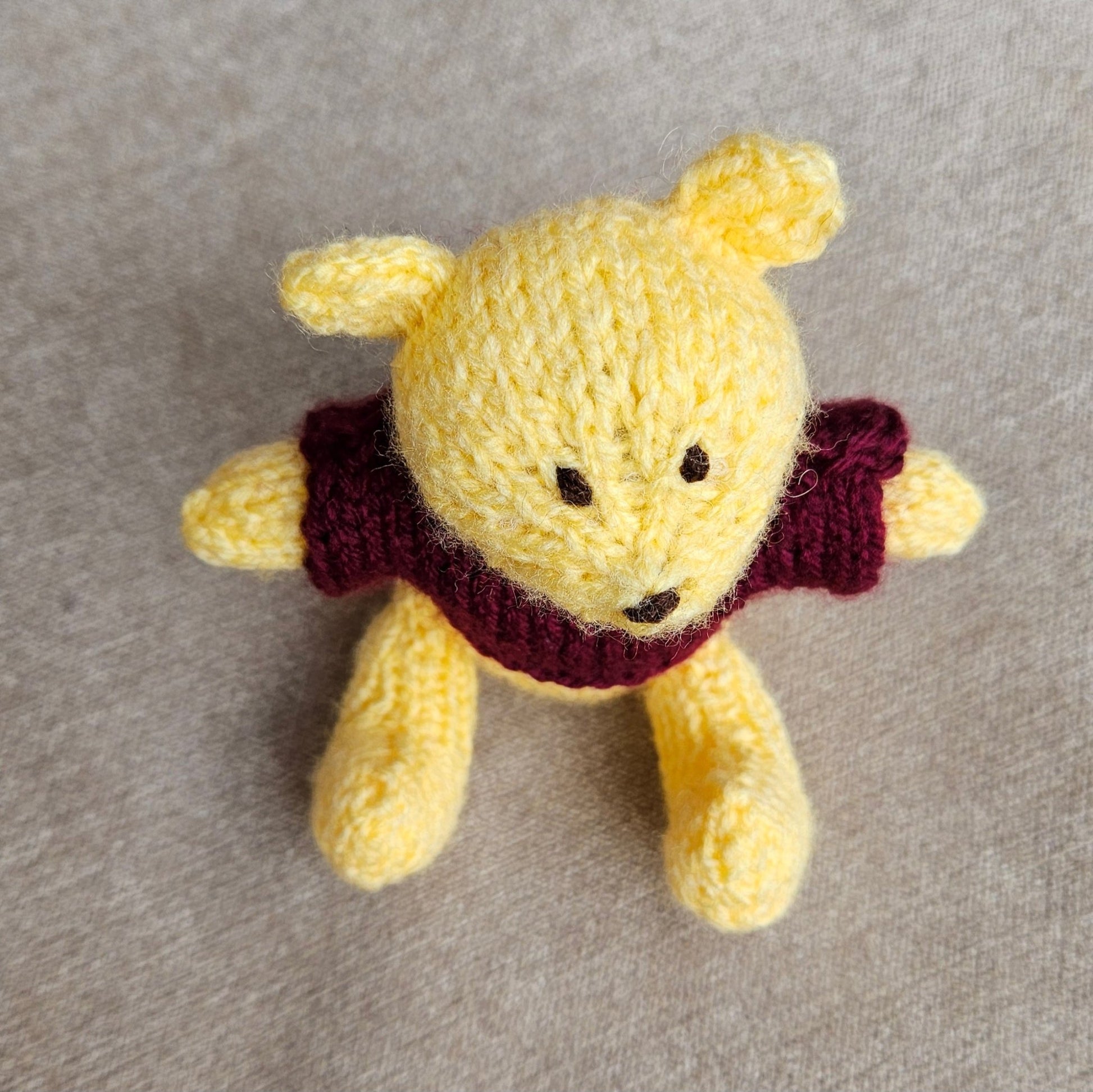 Classic Winnie the Pooh Knitting Pattern PDF Download - Fitting in Knitting