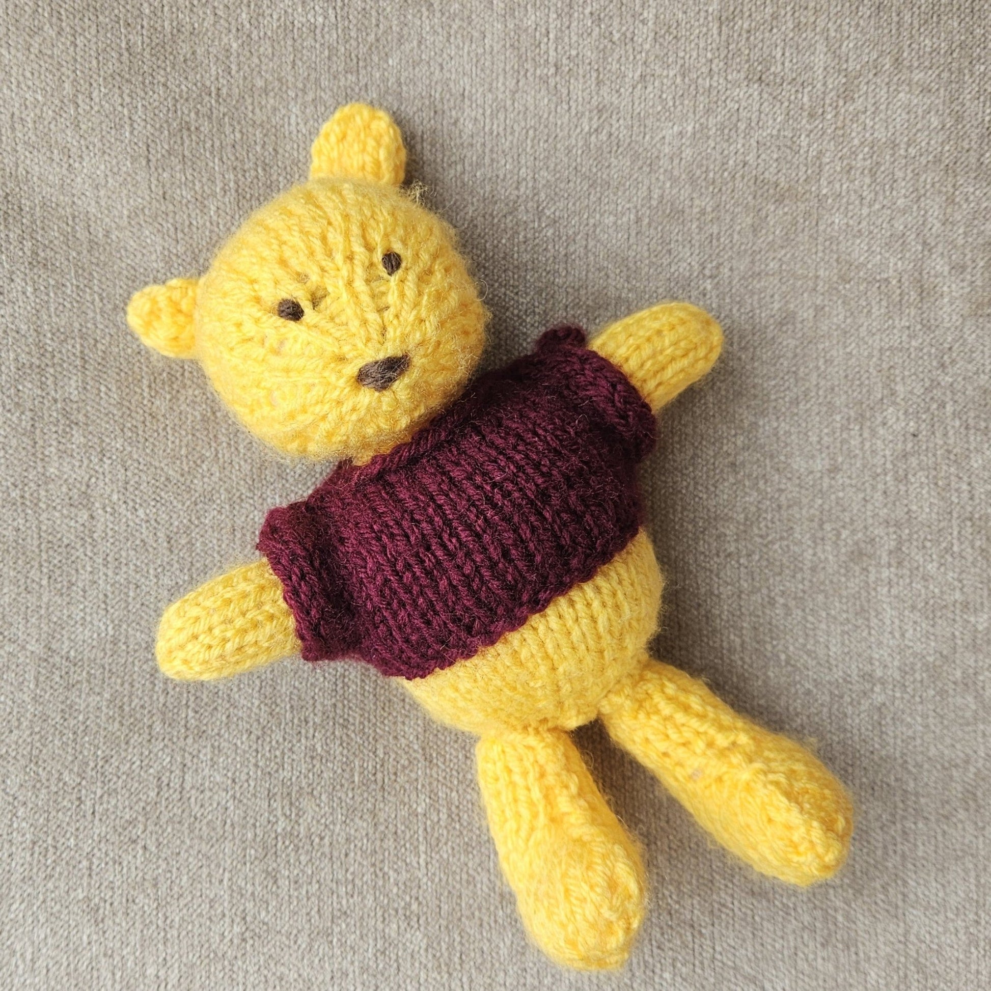 Classic Winnie the Pooh Knitting Pattern PDF Download - Fitting in Knitting