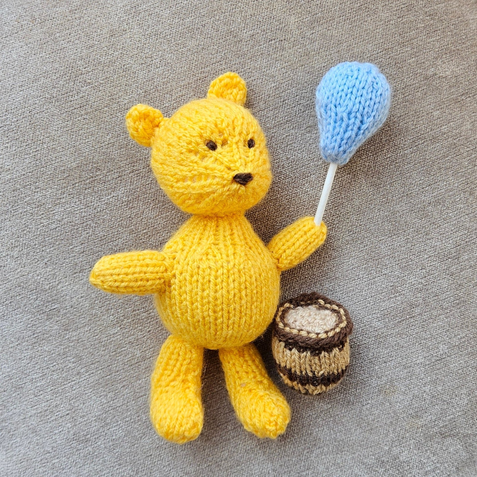 Classic Winnie the Pooh Knitting Pattern PDF Download - Fitting in Knitting