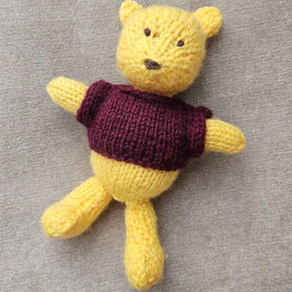 Classic Winnie the Pooh Knitting Pattern PDF Download - Fitting in Knitting