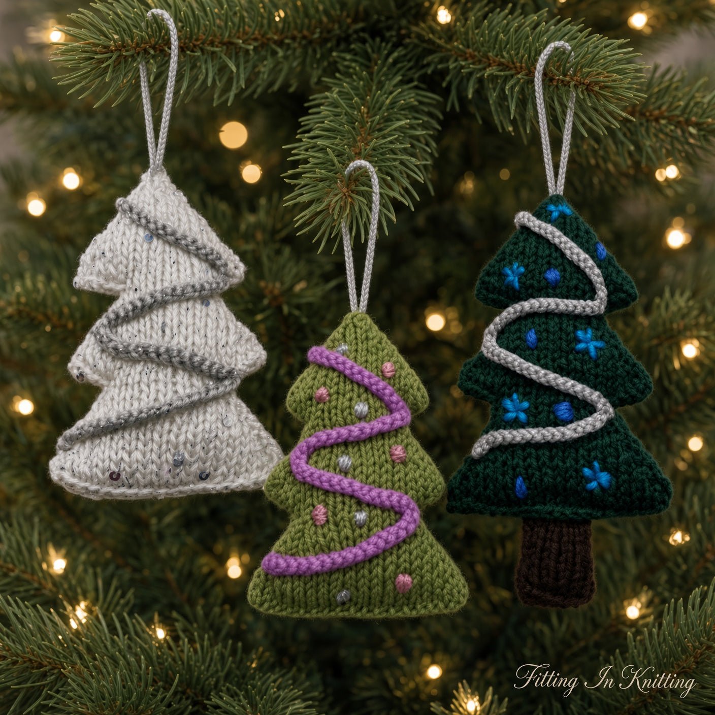 Medium Christmas Tree Knitting Pattern PDF Download - Fitting in Knitting
