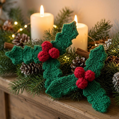 Holly & Berries Knitting Pattern PDF Download