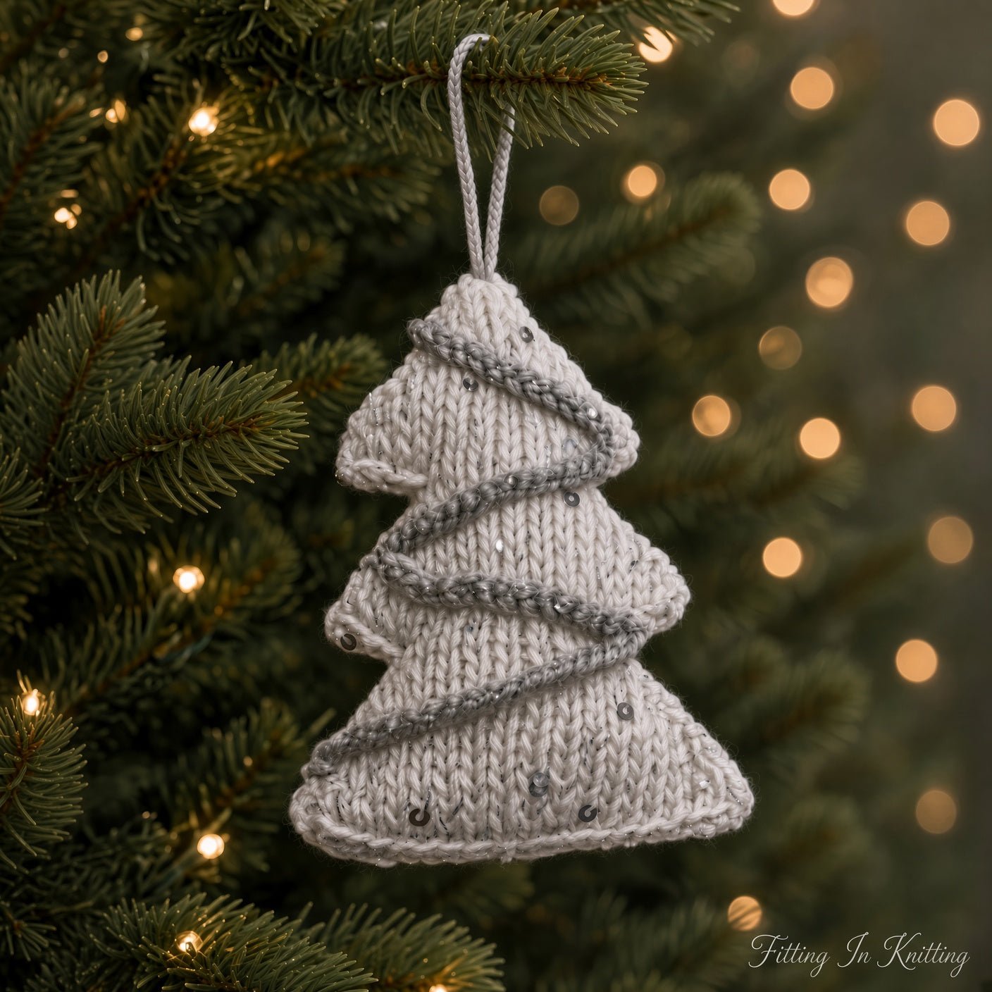 Medium Christmas Tree Knitting Pattern PDF Download - Fitting in Knitting