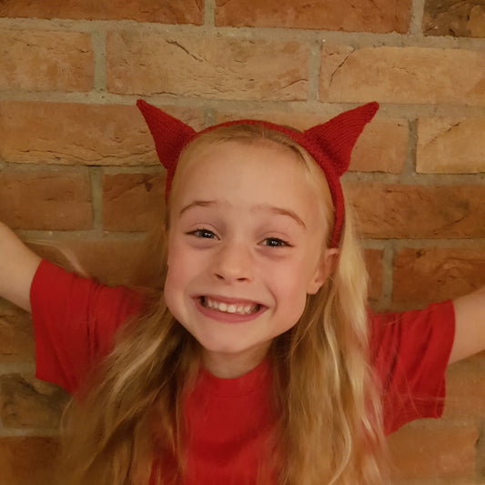 Halloween Horns Headband Knitting Pattern PDF Download - Fitting in Knitting