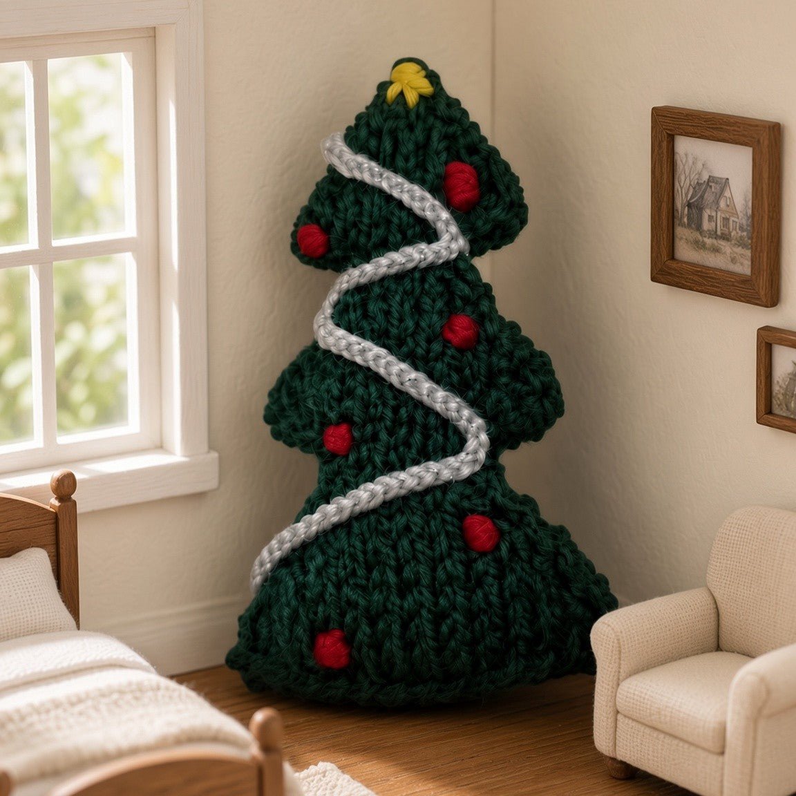 Little Christmas Tree Knitting Pattern PDF Download - Fitting in Knitting