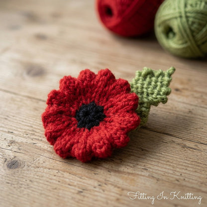 Wavy Edge Poppy Knitting Pattern PDF Download - Fitting in Knitting