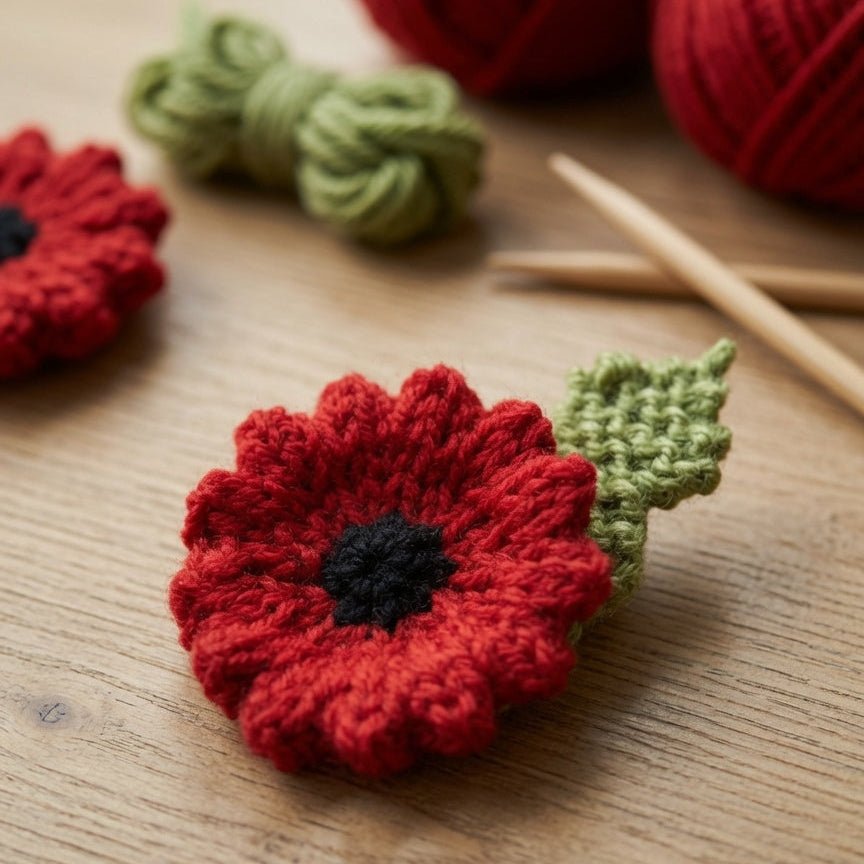 Wavy Edge Poppy Knitting Pattern PDF Download - Fitting in Knitting