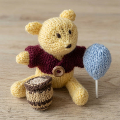 Classic Winnie the Pooh Knitting Pattern PDF Download - Fitting in Knitting