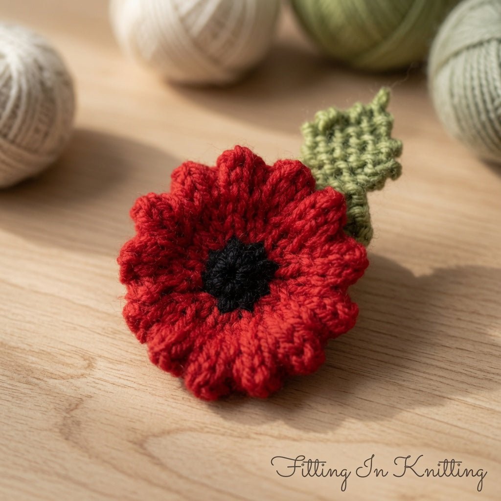 Wavy Edge Poppy Knitting Pattern PDF Download - Fitting in Knitting