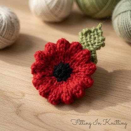 Wavy Edge Poppy Knitting Pattern PDF Download - Fitting in Knitting