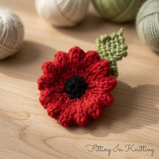 Wavy Edge Poppy Knitting Pattern PDF Download - Fitting in Knitting