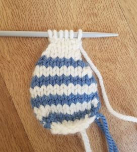 Handmade Knitted Eggs Resuming Stripes Fitting in Knitting Children Quick Craft Ideas