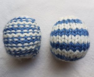 Handmade Knitted Eggs Types of Stripes Fitting in Knitting Children Quick Craft Ideas