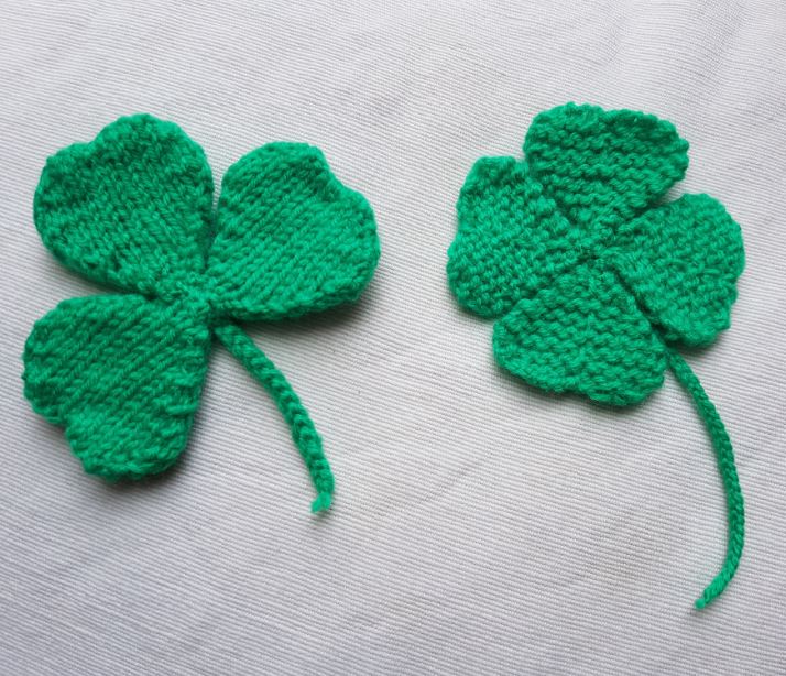 Clover Knitting Pattern Fitting in Knitting Knitted Shamrock Clover