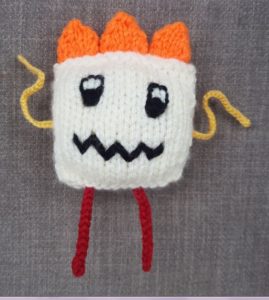 Handmade Knitted Monster Caitlin Finsihed Fitting in Knitting Children Quick Craft Ideas