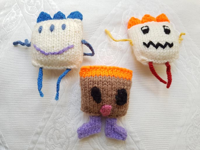 Handmade Knitted Monsters Collection Fitting-in-Knitting