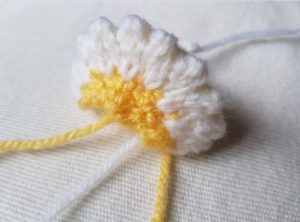 Handmade Knitted Primrose Flower Piece Fitting in Knitting Children Quick Craft Ideas