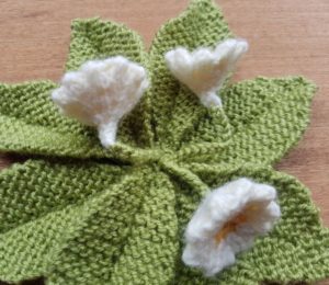 Handmade Knitted Primrose Stem Attachment to Plant Fitting in Knitting Children Quick Craft Ideas