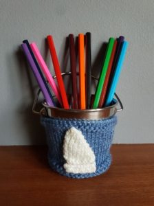 Handmade Knitted Bucket Cover 11th Anniversary Gift Fitting in Knitting Children Quick Craft Ideas