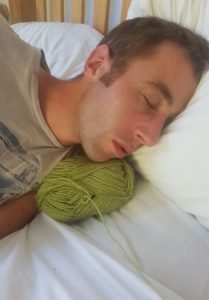 Sam Sleeping on my Wool Fitting in Knitting Children Quick Craft Ideas