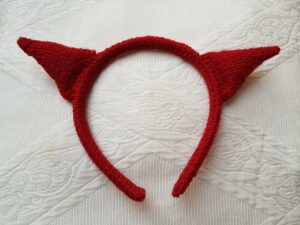 Handmade Knitted Horn Headband Fitting-in-Knitting