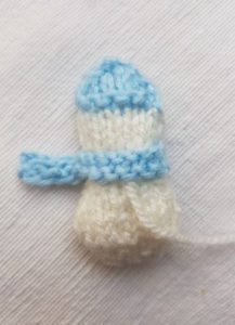 Handmade Knitted Snowman Rear View Fitting in Knitting Children Quick Craft Ideas