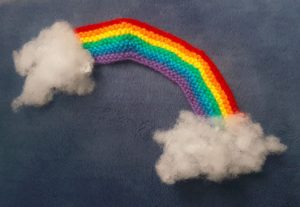 Handmade Knitted Rainbow Clouds Fitting in Knitting Children Craft Ideas