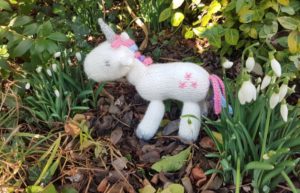 Handmade Knitted Unicorn Outside Fitting in Knitting Children Craft Ideas