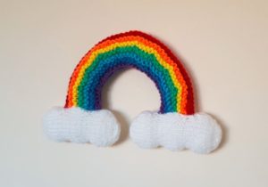 Handmade Knitted Rainbow on Wall Fitting in Knitting Children Craft Ideas