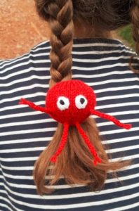 Handmade Knitted Red Nose Legs Hairband Fitting in Knitting Children Craft Ideas