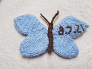 Handmade Quick Knitted Butterly Keepsake Fitting-in-Knitting